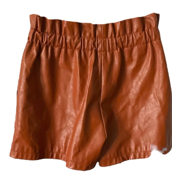 WHITE ROOM & CACTUS Brown Faux Leather Short SZ L Women High Rise Western Boho - Picture 3 of 7
